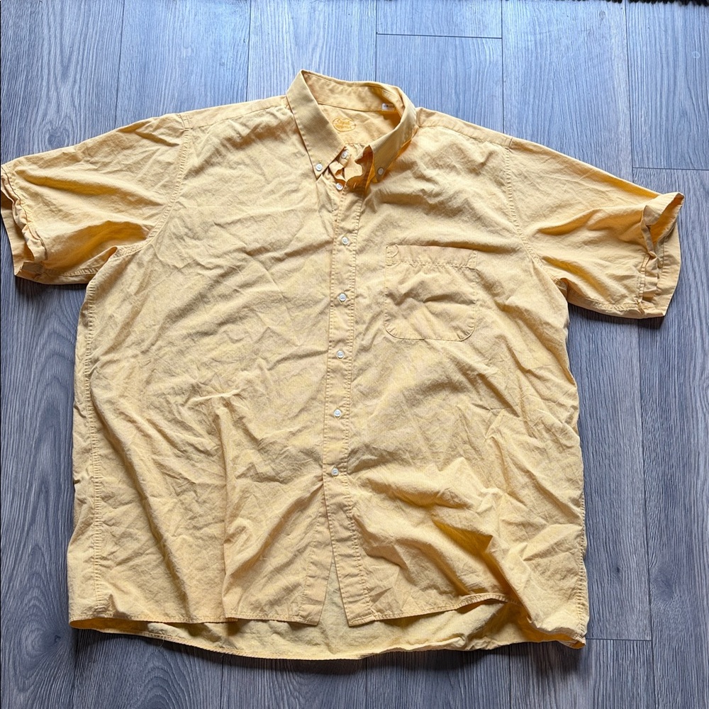J. Crew Short-Sleeve Button-Down Shirt in Mustard Yellow